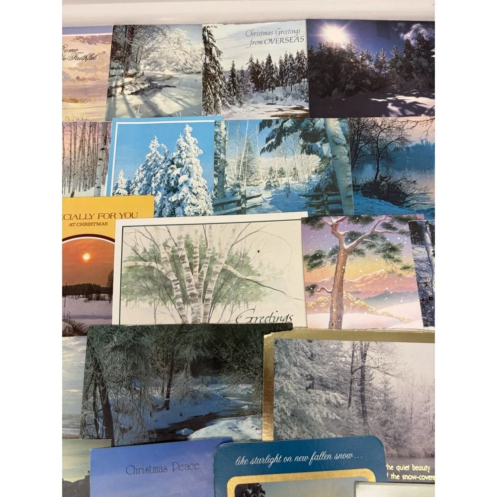 Vintage Christmas Cards Winter Snow Scenery  Fronts ONLY Scrapbooking Crafts 50+